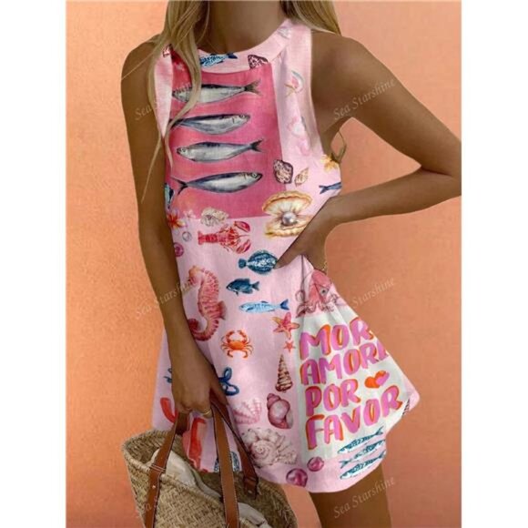 PLUS ❤️ / Regular Size Sea Starshine Boho‎ Beachwear  Fashion Casual Tropical - Picture 1 of 9